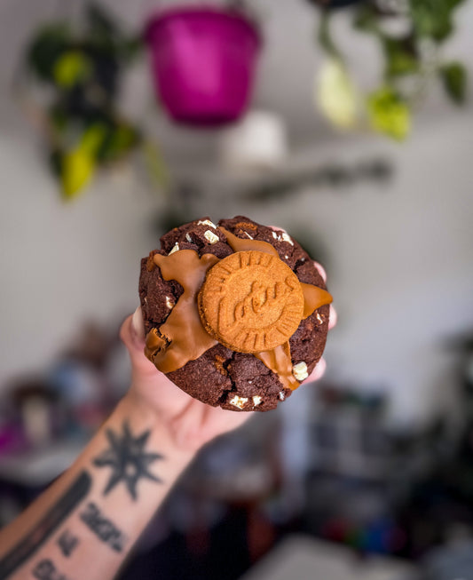 Triple choc biscoff cookie