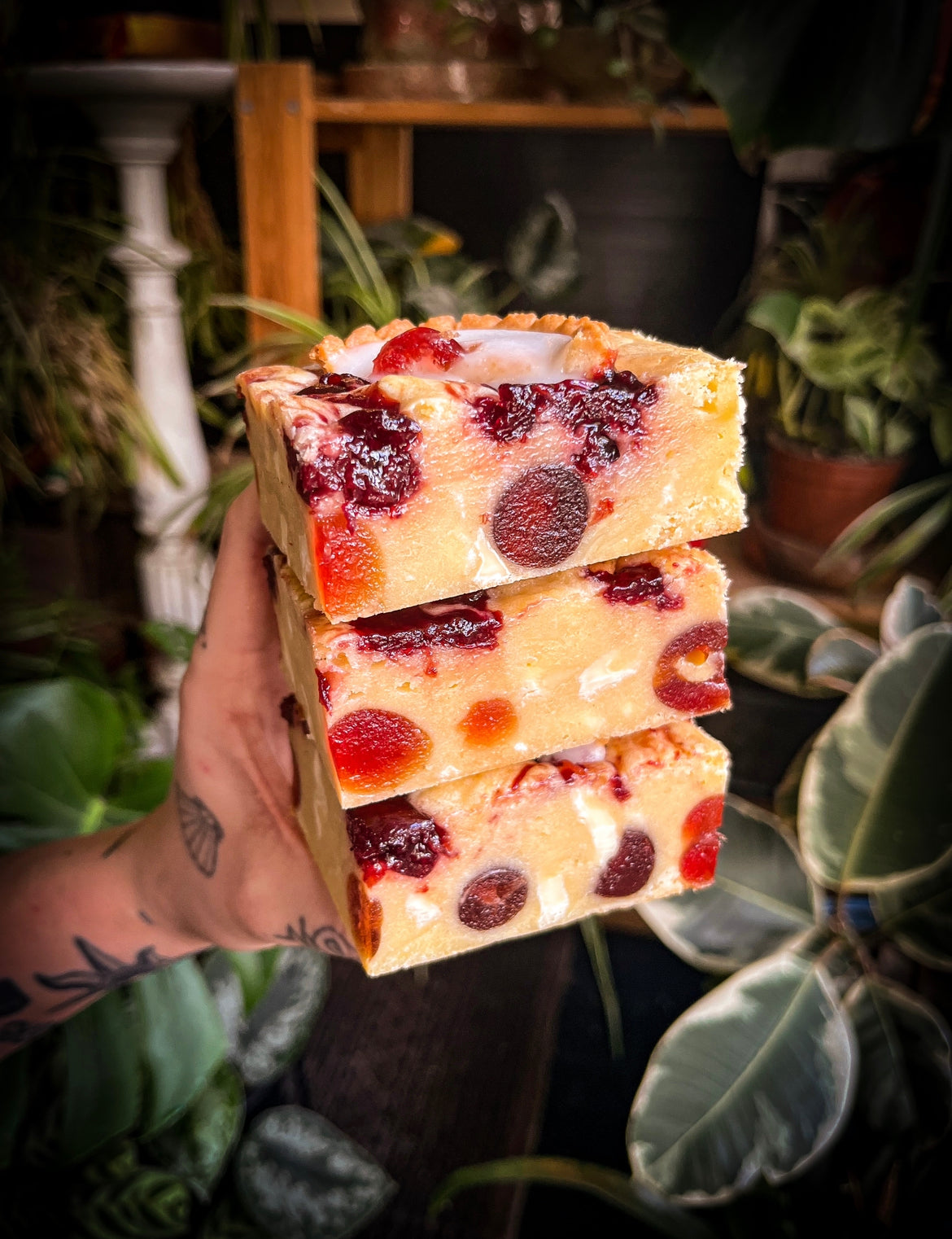 Cherry bakewell blondie